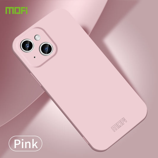 For iPhone 15 Plus MOFI Qin Series Skin Feel All-inclusive PC Phone Case(Pink) by MOFI