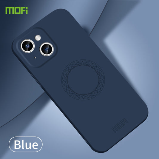 For iPhone 15 Plus MOFI Qin Series Skin Feel All-inclusive Silicone Phone Case(Blue) by MOFI