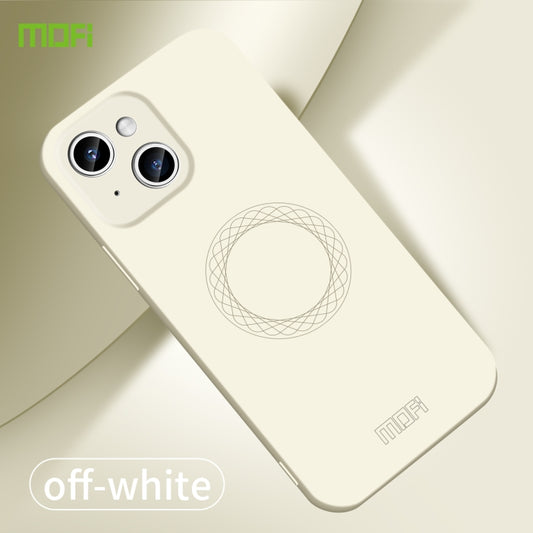 For iPhone 15 MOFI Qin Series Skin Feel All-inclusive Silicone Phone Case(Beige) by MOFI