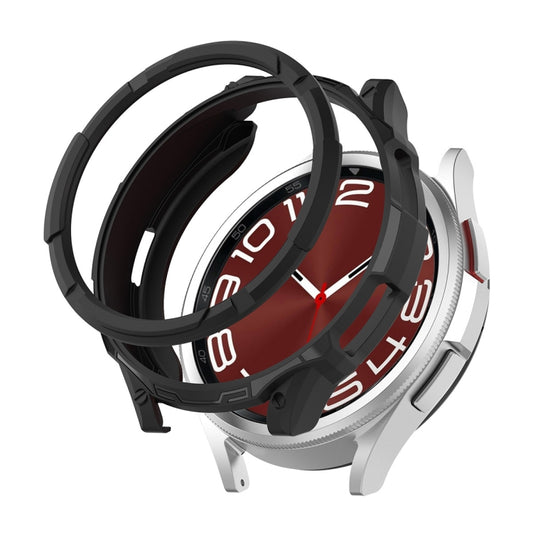 For Samsung Galaxy Watch6 Classic 43mm ENKAY Hat-Prince 2 in 1 TPU Armor Watch Case + 0.2mm 9H Tempered Glass Screen Protector(Black) by ENKAY