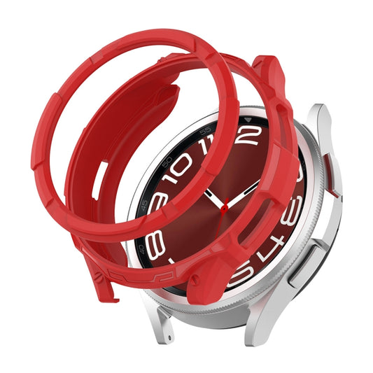 For Samsung Galaxy Watch6 Classic 43mm ENKAY Hat-Prince 2 in 1 TPU Armor Watch Case + 0.2mm 9H Tempered Glass Screen Protector(Red) by ENKAY