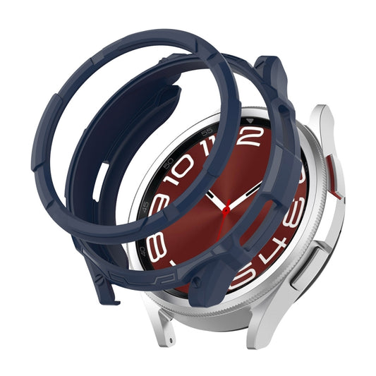 For Samsung Galaxy Watch6 Classic 43mm ENKAY Hat-Prince 2 in 1 TPU Armor Watch Case + 0.2mm 9H Tempered Glass Screen Protector(Dark Blue) by ENKAY