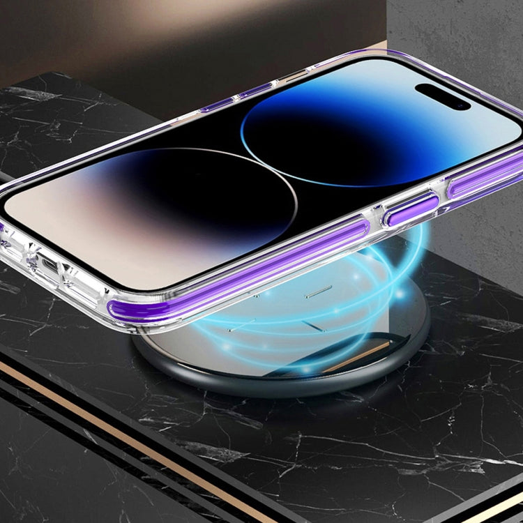 For iPhone 14 Pro Dual-color MagSafe TPU Hybrid Clear PC Shockproof Phone Case(Blue) by buy2fix