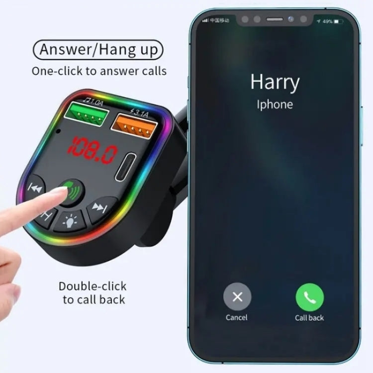 P20 Dual USB Port Car Bluetooth Hands-Free Calling Car MP3 Audio Digital Display USB Car Charger by buy2fix