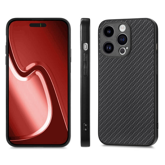 For iPhone 14 Pro Max ENKAY Fiber Leather Skin PC Phone Case with High Aluminum-silicon Glass Film(Black) by ENKAY