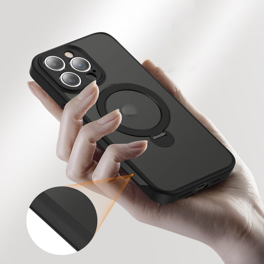 For iPhone 15 Pro Max 360 Magsafe Ring Holder TPU Hybrid PC Phone Case(Blue) by buy2fix