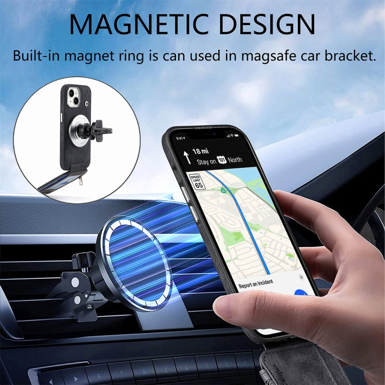 For iPhone 15 Pro Max Magsafe Zipper RFID Wallet All-inclusive Shockrpoof Phone Case(Black) by buy2fix