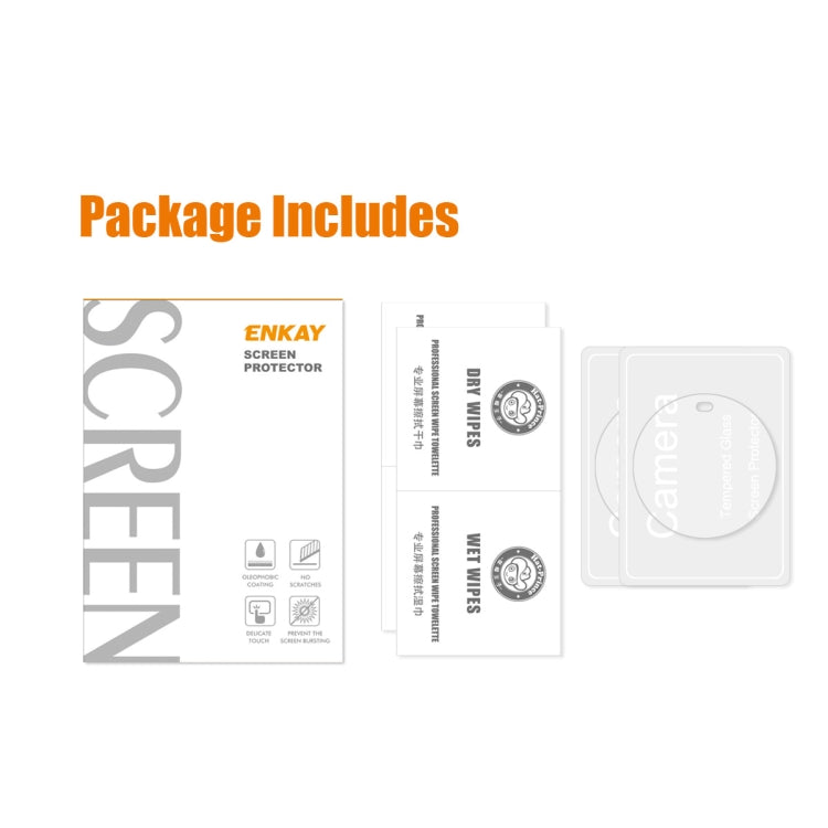 For Huawei Mate 60 2pcs ENKAY Hat-Prince 9H Rear Camera Lens Tempered Glass Film by ENKAY