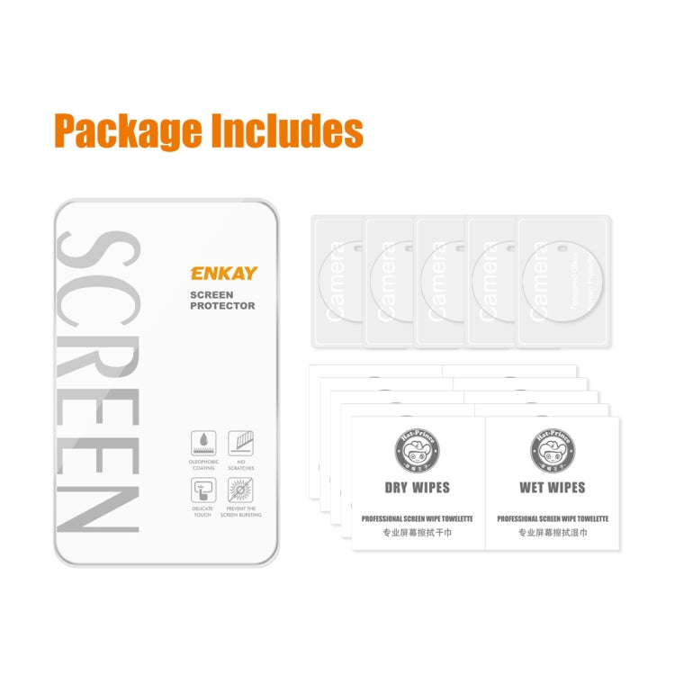 For Huawei Mate 60 5pcs ENKAY Hat-Prince 9H Rear Camera Lens Tempered Glass Film by ENKAY