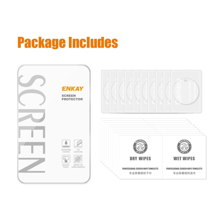 For Huawei Mate 60 10pcs ENKAY Hat-Prince 9H Rear Camera Lens Tempered Glass Film by ENKAY