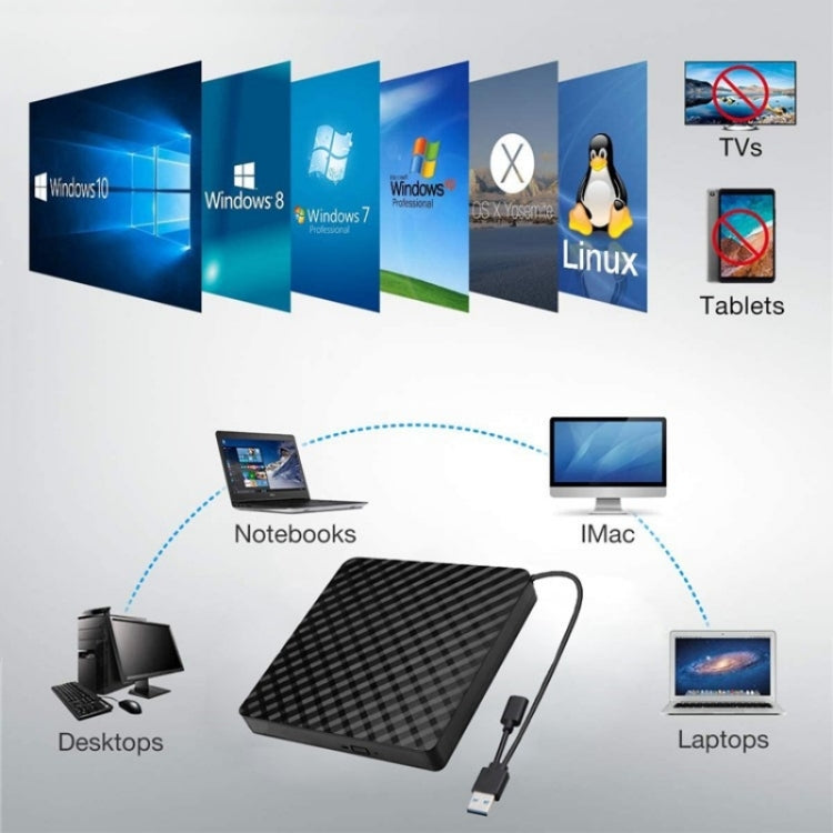 BT699 USB / Type-C External Optical Drive Case Laptop DVD Burner Portable Slim Disc Player by buy2fix