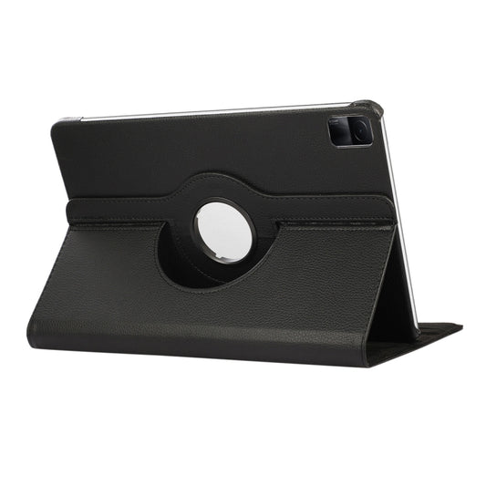 For Redmi Pad SE 11.0 ENKAY Hat-Prince 360 Degree Rotation Litchi Leather Smart Case(Black) by ENKAY