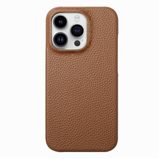 For iPhone 15 Pro Max Litchi Oil Edge Leather Back Phone Case(Brown) by buy2fix