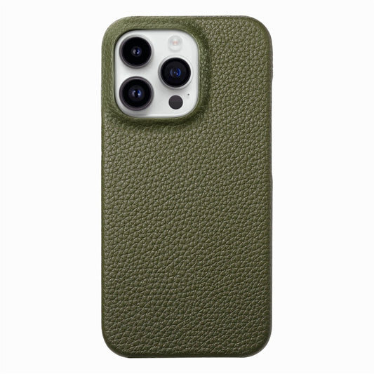 For iPhone 15 Pro Max Litchi Oil Edge Leather Back Phone Case(Green) by buy2fix