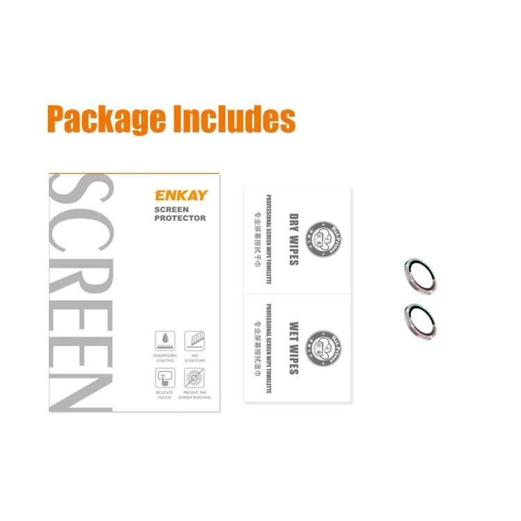 For iPhone 15 / 15 Plus ENKAY Hat-Prince Glitter Rear Lens Aluminium Alloy Tempered Glass Film(Black) by ENKAY