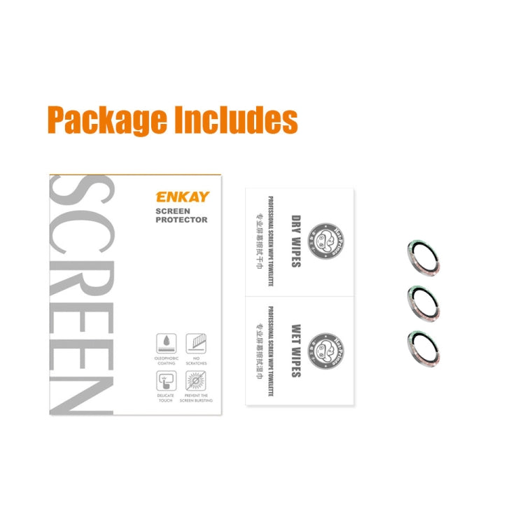 For iPhone 15 Pro / 15 Pro Max ENKAY Hat-Prince Glitter Rear Lens Aluminium Alloy Tempered Glass Film(Gold) by ENKAY