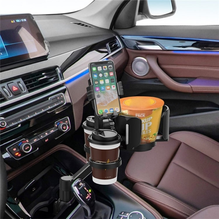 D04 Wth 2 Coffee Cup Car Cup Holder Adjustable Rotating Cell Phone Car Mount Holder(Green) by buy2fix