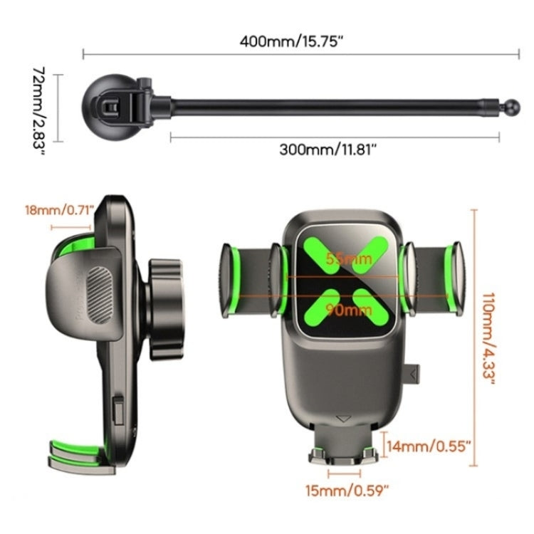 X034 Universal Truck Bus Dashboard Flexible Adjustable Windshield Suction Cup Car Phone Holder(Green) by buy2fix