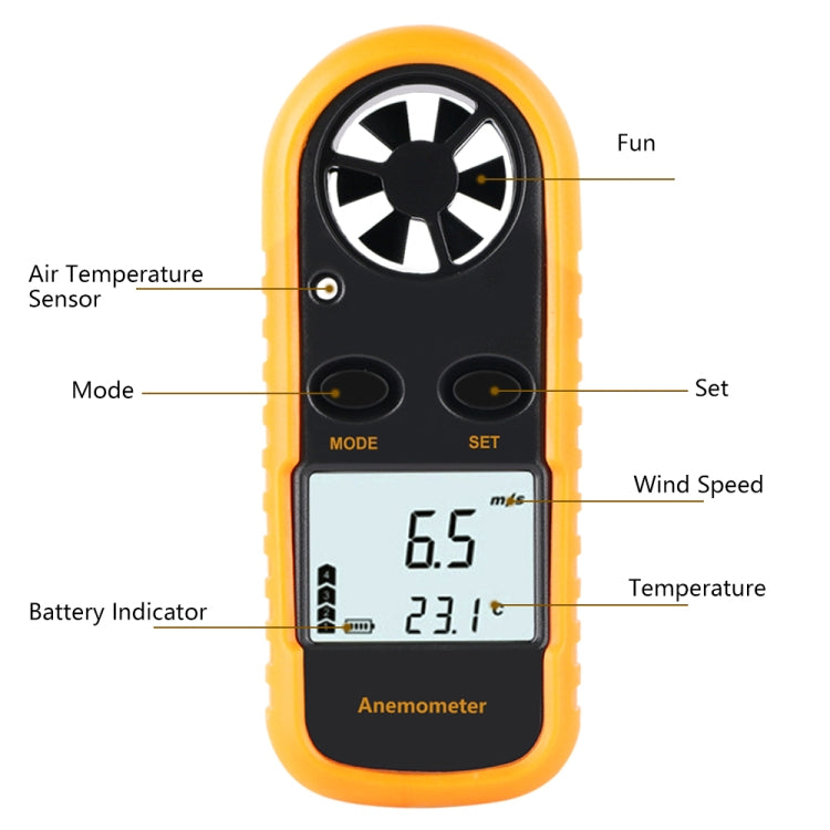 GM816 Handheld Digital Anemometer Wind Speed Meter by buy2fix