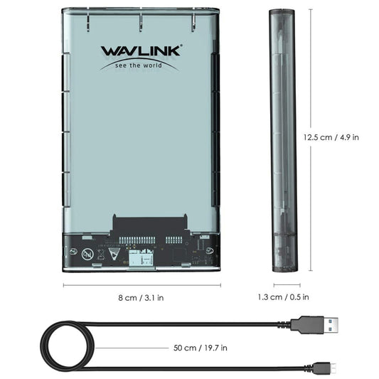 WAVLINK ST239 USB3.0 Transparent SATA External Solid-state SSD 2.5-inch Mobile Hard Disk Case by WAVLINK