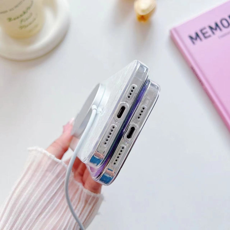 For iPhone 14 Pro Shell Texture MagSafe TPU Phone Case(White) by buy2fix