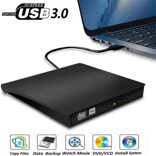 663 High Speed CD DVD Burner USB3.0 Computer Laptop External Optical Drive Burner(White) by buy2fix