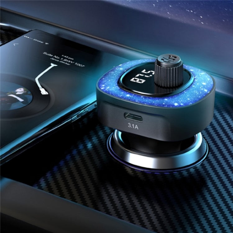 C41 Star Light Car Charger ABS Adapter FM Transmitter Bluetooth Hands-free Call MP3 Music Player by buy2fix