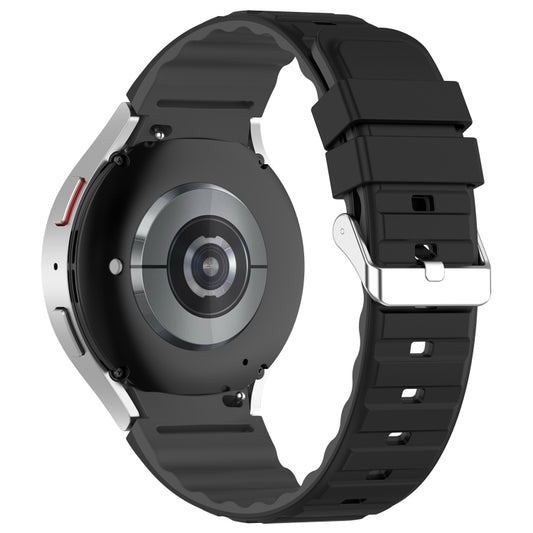 For Samsung Galaxy Watch 6 Two Color Horizontal Silicone Watch Band(Black Grey) by buy2fix