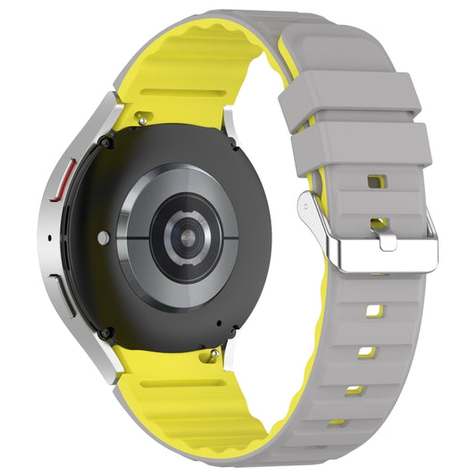 For Samsung Galaxy Watch 5 Pro Two Color Horizontal Silicone Watch Band(Grey Yellow) by buy2fix