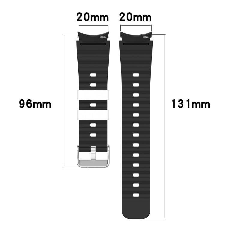 For Samsung Galaxy Watch 6 Two Color Horizontal Silicone Watch Band(Black Grey) by buy2fix