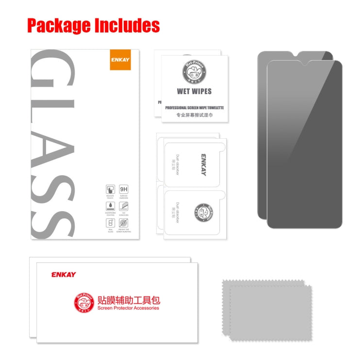 For Samsung Galaxy A24 4G 2pcs ENKAY Hat-Prince 28 Degree Anti-peeping Privacy Tempered Glass Film by ENKAY