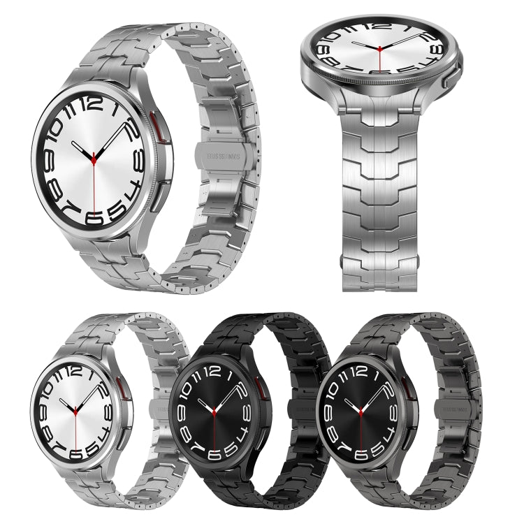 For Samsung Galaxy Watch 5 Pro Lron Man Curved Connection Stainless Steel Watch Band(Black) by buy2fix