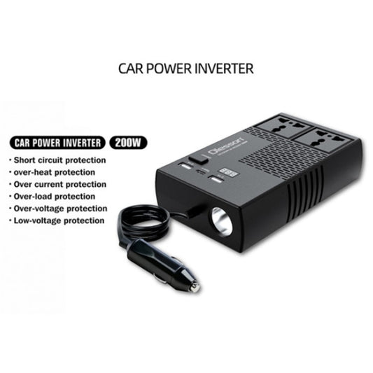 12V to 220V Car High-Power 200W Power Socket Car Charger Cigarette Lighter Car Inverter by buy2fix