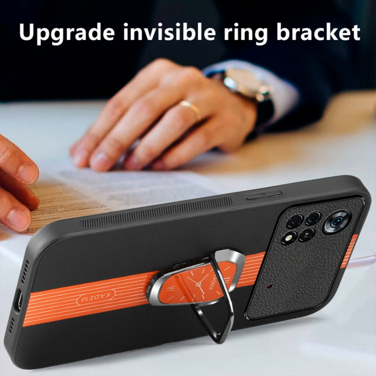 For Xiaomi Poco X4 Pro 5G Magnetic Litchi Leather Back Phone Case with Holder(Green) by buy2fix