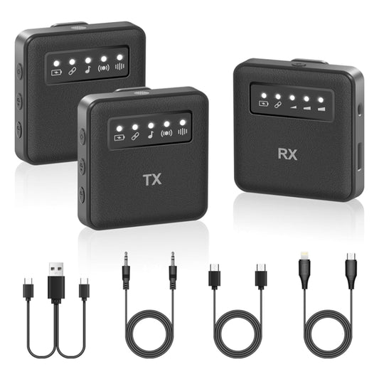 1 To 2 USB Lavalier Wireless Microphone for iPhone & iPad & Android & Cameras by buy2fix