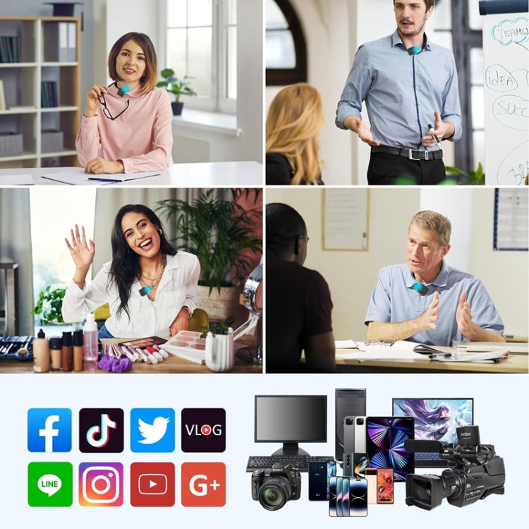 1 To 1 USB Lavalier Wireless Microphone for iPhone & iPad & Android & Cameras by buy2fix