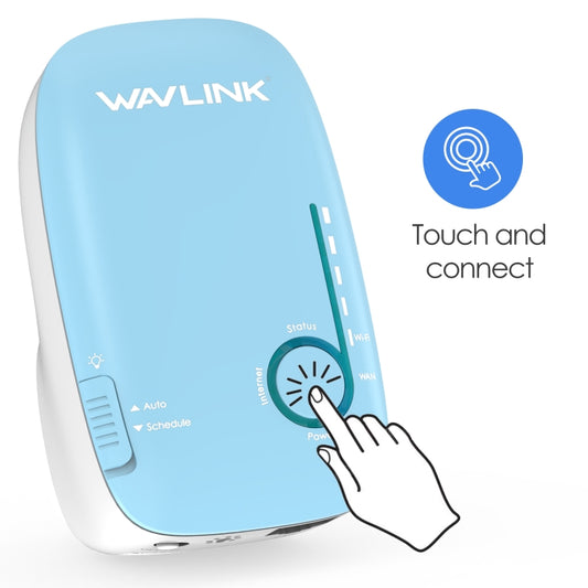WAVLINK WN576K2 AC1200 Household WiFi Router Network Extender Dual Band Wireless Repeater, Plug:US Plug (Blue) by WAVLINK