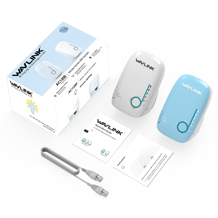 WAVLINK WN576K2 AC1200 Household WiFi Router Network Extender Dual Band Wireless Repeater, Plug:AU Plug (Blue) by WAVLINK