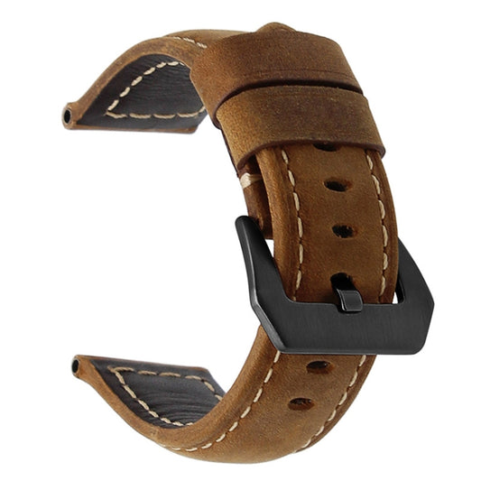 Frosted leather large black buckle For Huawei Watch GT / Watch 2 Pro Watch Band(Dark brown) by buy2fix