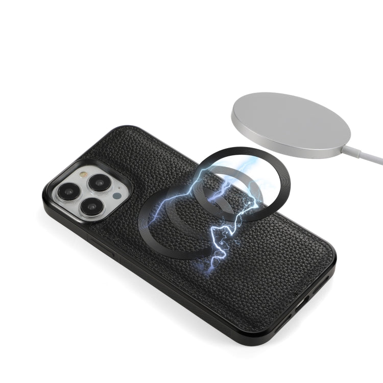 For iPhone 13 Pro Max MagSafe Crossbody Multi-functional Zipper Wallet Litchi Leather Phone Case(Black) by buy2fix