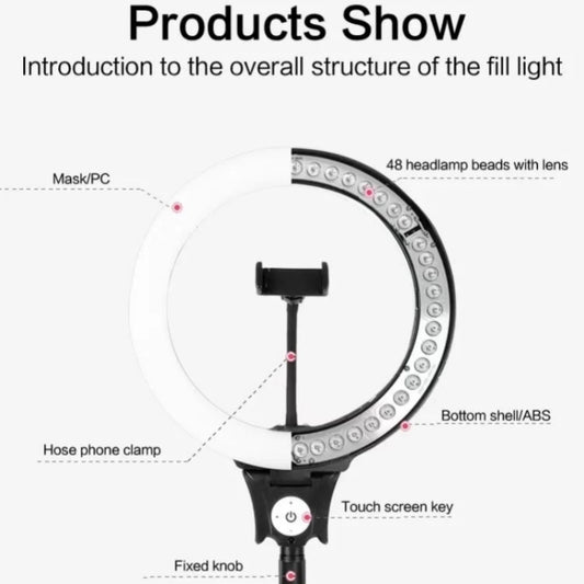 JMARY FM-12R Photography LED Fill Light 12-inch Video Recording Ring Light(EU Plug) by Jmary