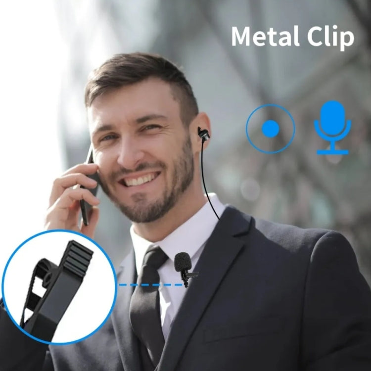 JMARY MC-R5 Lavalier 3.5mm Port Wired Microphone With Sound Monitoring Earphone, Length: 3m by Jmary