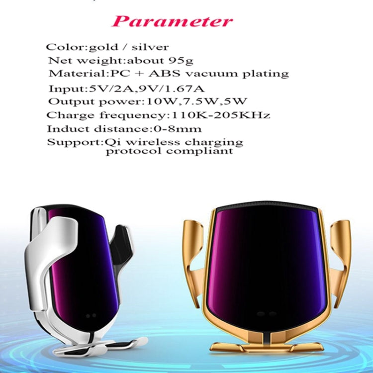 R1 Intelligent Infrared Sensor Car Wireless Charger(Silver) by buy2fix