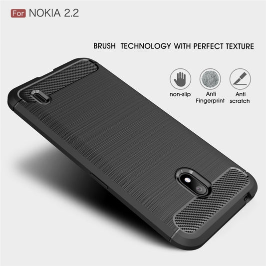 Brushed Texture Carbon Fiber TPU Case for Nokia 2.2(Navy Blue) by buy2fix