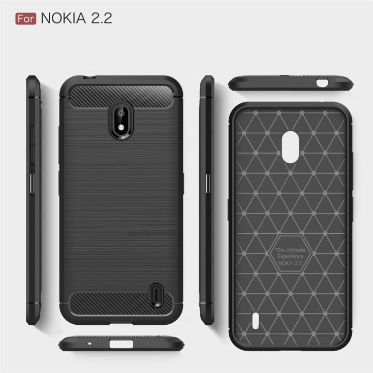 Brushed Texture Carbon Fiber TPU Case for Nokia 2.2(Navy Blue) by buy2fix