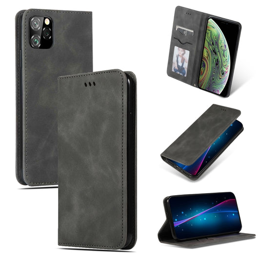 For iPhone 11 Pro Max Retro Skin Feel Business Magnetic Horizontal Flip Leather Case (Dark Gray) by buy2fix