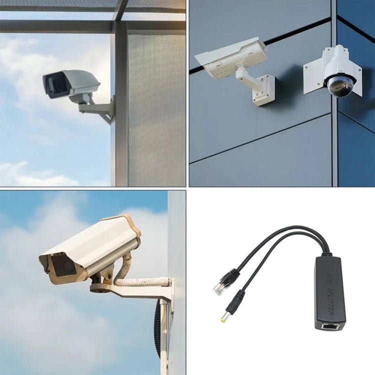 Power Over Ethernet Splitter 48V Input and 12V Output 48V PoE Splitter Adapter, Let 12V DC IP Camera Become POE Camera by buy2fix