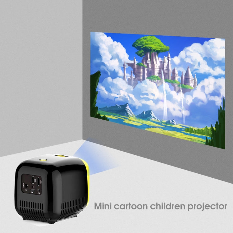 L1 Children Projector Mini LED Portable Home Speaker Projector, UK Plug(Black) by buy2fix
