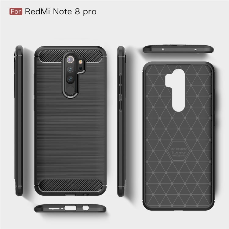 For Xiaomi Redmi Note 8 Pro Brushed Texture Carbon Fiber TPU Case(Black) by buy2fix