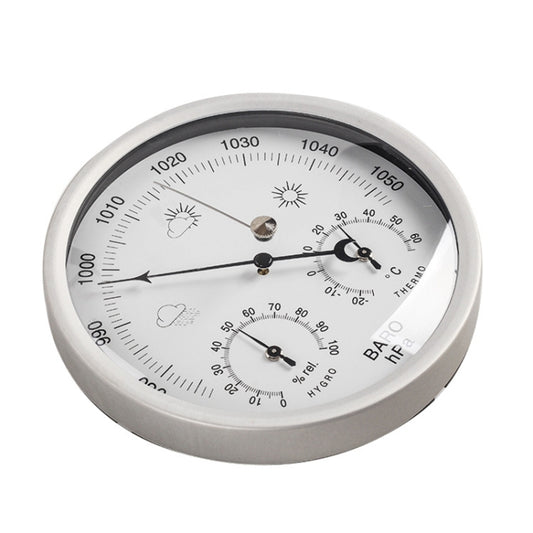 THB9392 132mm Wall Mounted Digital Thermometer Hygrometer Household High Accuracy Pressure Gauge Air Weather Instrument Barometer(Silver) by buy2fix